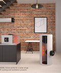 Interior showcasing the AXIAL series for ventilation with a visible 120mm Muffin Fan With Speed Controller For Doorways And Room To Room Air Circulation UL Certified Quiet Performance For Wood Stoves And Fireplaces And Other Circulation Projects