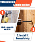 Step-by-step drill and install guide for 100 Pack 5/16 X 5 Inch Hex Head Lag Bolts For Wood And Ceramic With Black Coated Finish And 100 Washers