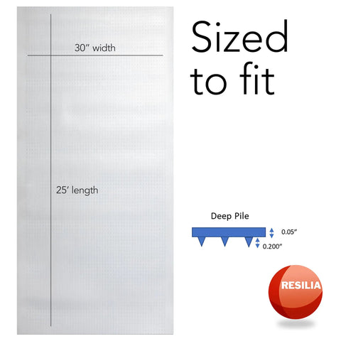 Beefed Up Crosshatch Carpet Runner And Rug Protector Mat That Blocks Spills Quick And Kills Slip Hazards With Waterproof Clear Vinyl Floor Covering For Deep Pile Carpets, 30" x 25" size.