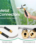 Stainless Steel Garden Hose With Metal Leader, 3 Ft Long, Heavy Duty Lightweight Water Pipe, brass metal connectors