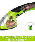 Cordless Grass Shear And Hedge Trimmer 2 In 1 Handheld Yard Tool With Pruning Scissors, 7.2V Rechargeable Lithium Ion Battery