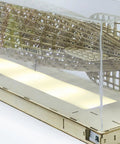 1:453 Scale Hindenburg Zeppelin Wooden 3D Puzzle Model With Wooden Light Box And Acrylic Dust Shield, 540mm Long Display Kit