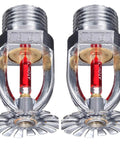Pack Of Two Tough Pendent Fire Sprinkler Heads With Straightforward Half Inch Thread And Snappy K80 Activation At 155F for reliable safety.