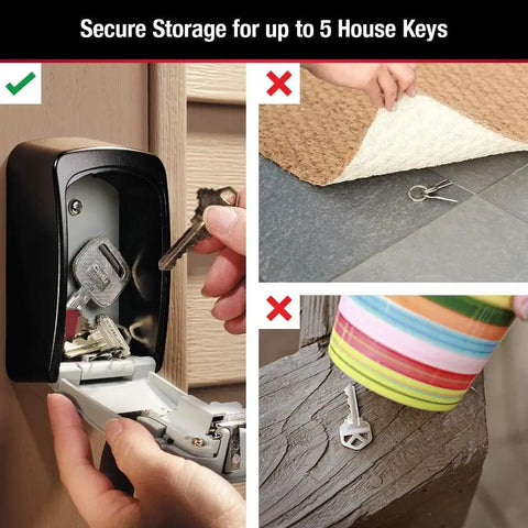 Set Your Own Four Digit Combo Wall Mount Key Lock Box With Five Key Capacity For Indoor And Outdoor Use A Handy Easy Install