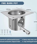 Fire burn pot from Auger Motor Complete Replacement Kit With 2.0 RPM Upgrade, Hot Rod Ignitor, Burn Pot, And Induction Fan For Wood Pellet Grills From Pit Boss, Camp Chef, And Z Grills, highlighting enhanced combustion features.