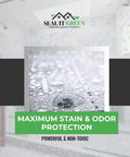 Go-To Pro-Grade Grout Sealer Heavy Duty For Indoor Outdoor Use, non-toxic VOC free, displayed with water beads on surface