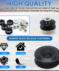 Universal Car Bumper Clips With Quick Release Tabs Heavy Duty Aluminum Bumper Fasteners Kit Black shown with parts