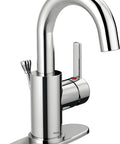 One Hole Single Handle Chrome Bathroom Faucet For Bathroom Sink With Drain Assembly Lifetime Limited Warranty No Fuss Easy Install 3 Hole 4 Inch Configuration Deck Plate Included Sleek Modern Finish