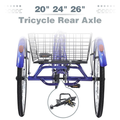 Single Speed Rear Axle Conversion Kit For 20 24 26 Inch Tricycles And Three Wheel Bikes Five Eighths Inch Hollow Hub Axle High Carbon Steel Fits Band Brake Beefed Up Heavy Duty Replacement For Hollow Hub Wheels, rear tricycle axle