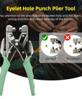 Eyelet hole punch plier tool from All In One Grommet Tool Kit With Eyelet Punch Plier And Case, 160 Metal Grommets And Eyelets