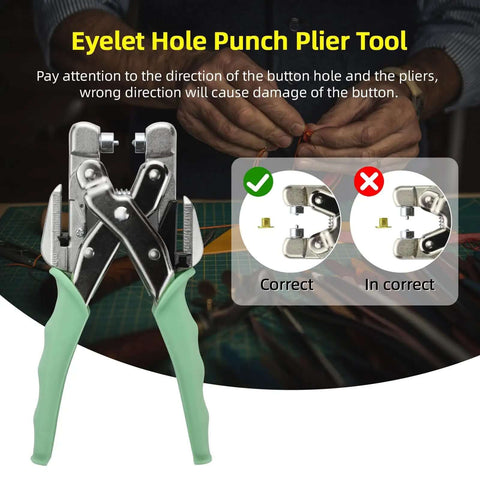 Eyelet hole punch plier tool from All In One Grommet Tool Kit With Eyelet Punch Plier And Case, 160 Metal Grommets And Eyelets