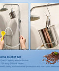 Coffee Enema Kit Stainless Steel 1.8 Qt Bucket Easy To Use No Fuss Setup With Food Grade 304 Stainless BPA Free Silicone Hose Phthalate Free Non Toxic Construction For Cleanse And Detox Enemas hanging in shower