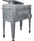Craftsman 60-Quart Galvanized Cooler With Wheels For Outdoor Patio Porch Tailgates And Worksites Built To Last With Insulated Resin Liner
