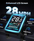 Enhanced LCD screen of All Terrain Off Road Electric Bike For Adults With 2000W Peak Power 16 Inch Wheels 55 Plus Miles On A Charge