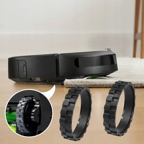 2 Piece Replacement Tire Set For Roomba S9 J7 500 600 700 800 900 E And I Series Robots Anti Slip Wheel Tires Replacement Parts Easy Install