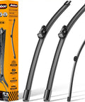24 Inch And 20 Inch Front Windshield Wiper Blades With 13 Inch Rear For Audi Q5 2009 2017 SQ5 2014 2017 RS Q3 2019 2024 Replacement Pack Of 3