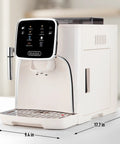 Automatic Espresso Machine With Built In Grinder And Touch Panel For Barista Quality Coffee At Home Milk Frothing Steam Wand Adjustable Strength Self Cleaning Cream And Silver Finish