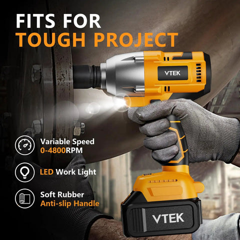 Person using Brushless Half Inch Cordless Impact Wrench With 700 Nm Max Torque And 4800 RPM Heavy Duty Impact Gun For Cars