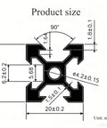 4 Pcs 300mm V Slot 2020 Aluminum Extrusion Profiles Frame Black 6063T5 Beefy Built To Last European Aluminum For Do It Yourself Projects And Custom Builds For Makers And Pro Builders. 20x20 mm profile diagram