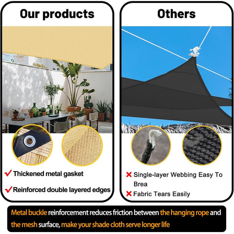 Comparison of 80 Percent Beige Shade Cloth With Grommets For Pergola And Patio Shade Cover Mesh Tarp Sun Screen