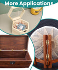 Mini Solid Brass Hinges With Screws Set For Wooden Boxes And Jewelry Cases, installed on various wooden craft projects