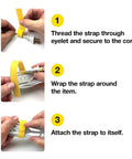 How to use the Comprehensive Cable Management Value Pack With 40 Self Gripping Ties 20 Labels And 12ft Perforated Roll for cords.