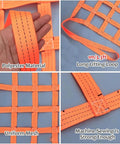 Heavy Duty Polyester Cargo Lifting Net 2.5m X 2.5m 8.2ft X 8.2ft Ultra Rugged Transport Net detailed view showing reinforced stitching and mesh.