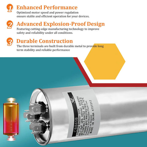 UltraTemp Heat Pump Capacitor Replacement For Air Conditioners And Pool Heaters Plug And Play No Fuss Easy Install Durable High Quality Capacitor For Reliable HVAC Performance displaying advanced design and features
