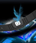Adjustable Anti Static Wrist Strap With Conductive Fiber Technology on circuit board emitting charge, silicone waterproof bracelet.