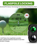 Golf Rangefinder With Slope Switch And Flag Pole Locking Vibration 800 Yard Range display and golf ball on course