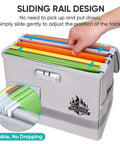 Locking Fireproof Document Box With Waterproof Seal And Portable Design in use with sliding rail folder adjustment