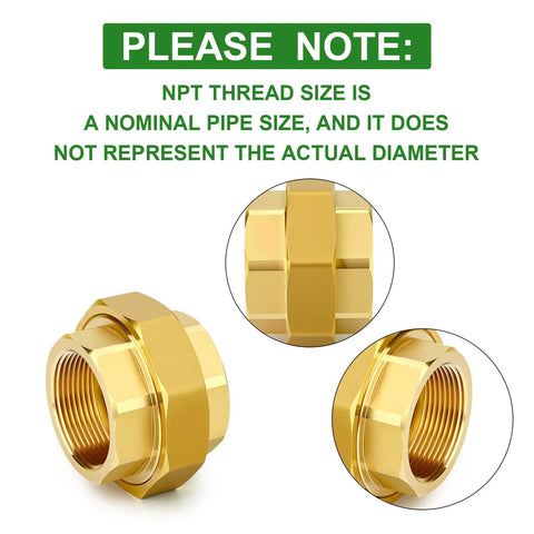 Heavy Duty Brass Union Fitting 1-1/2 Inch NPT Female To 1-1/2 Inch NPT Female Pipe Connector overview