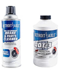 Heavy Duty 10-Piece Brake Kit For 2004 To 2007 Toyota Highlander With Rotors And Ceramic Pads To Handle Rough Roads And Stop On A Dime Like A Boss Without Breaking The Bank brake cleaner spray and DOT-3 fluid bottles