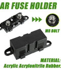 Bulletproof Mega Fuse Holder For Anm Bolt On Amp Power Management With M8 Hardware splash proof setup, black acrylic rubber construction.