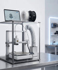 Dead Silent 3D Printer Enclosure With Tight Seal Air Filter For Hella Solid Fume Blocking And Dust Guard Clear Acrylic Wrap featuring an integrated air filter and 3D printer.