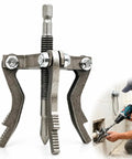 Heavy Hitter Broken Pipe Extractor Tool With Deep Bite Serrations, carbon steel, 3 jaw grips for quick plumbing repairs.
