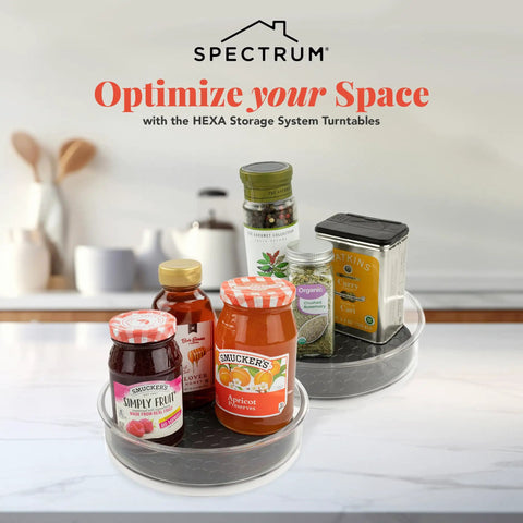 Two Pack 7.5 Inch Lazy Susan Turntable Organizer For Cabinets Fridge Pantry And Tabletop Must Have Space Saving Spice Rack