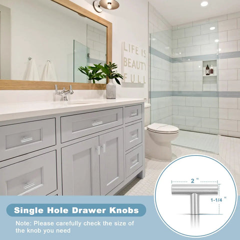 Stainless Steel Cabinet Knobs 30 Pack Brushed Nickel Hardware For Kitchen Cabinets And Dressers, 2 Inch Drawer Pulls, Single Hole, Flat Smooth Face, Built Tough Yet Sleek And Budget Friendly in gray bathroom vanity