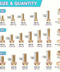 Diagram of 521-Piece Grade 8 Nut And Bolt Set with hex serrated steel flange bolts in M6, M8, M10 sizes, quantity indicated.