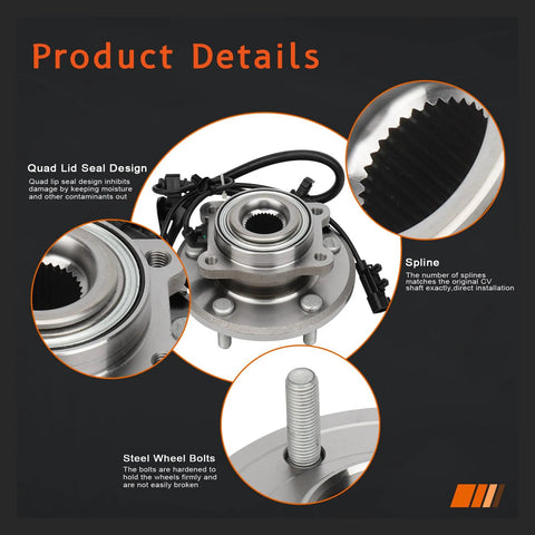 Rear Right Wheel Hub And Bearing Assembly For Dodge Journey 2009 Through 2019 With Abs Five Lug Direct Fit Replacement Oem Grade