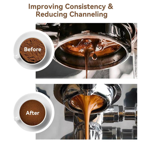 Espresso machine using Espresso Distribution Tool With 0.4mm 10 Needle Stirrer Break Up Grounds Reduce Channeling Achieve Even Extraction