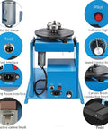 Top Shelf Rotary Welding Positioner With 90 Degree Tilt Table and Smooth 180Mm Turntable Coupled With Built Tough 65Mm Chuck control panel with motor and speed knob.