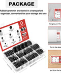 63 Piece Rubber Grommet Kit For Drill Holes And Firewall Wiring Protection with storage box and six sizes visible