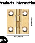 8 Pack Brass Jewelry Box Hinges 1 Inch Gold Mini Hinges For DIY Craft Projects With Mounting Screws Ideal For Small Wooden Boxes