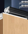 Ceiling Mounted Sliding Door Track Kit With Bypass Pocket Hardware, 6 Wheel Set, Heavy Duty Aluminum 1.85mm Track For Cabinet And Wardrobe