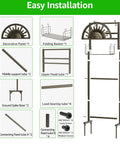 Assembly parts of a Freestanding Garden Hose Reel Stand With Storage Basket And Two Hooks, Holds 150 Ft Of 5/8 Inch Hose For Patio.