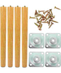Detachable Wooden Furniture Legs Kit, 4 Pieces, 30cm Table And Cabinet Feet For DIY Projects, screws and plates included