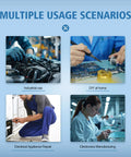 Image showing multiple usage scenarios: Industrial use, DIY at home, Electrical Appliance Repair, Electronics Manufacturing.