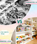 Before and after using 6 Pack Large Clear Toy Storage Bags With Double Zippers Travel Organizer Pouch Waterproof PVC With Handles