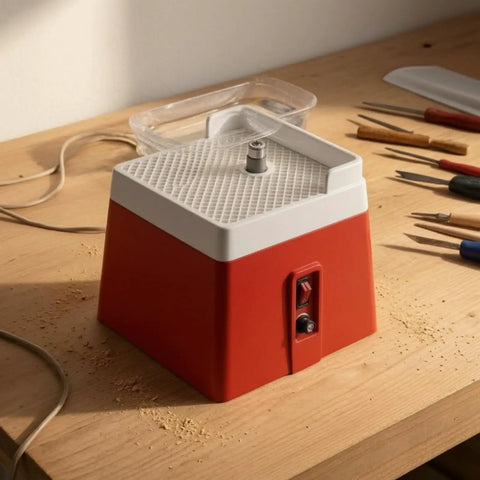 Premium Compact Glass Edge Smoothing Grinding Machine With Easy Use Benchtop Design For Crafters And Hobbyists on wooden table.